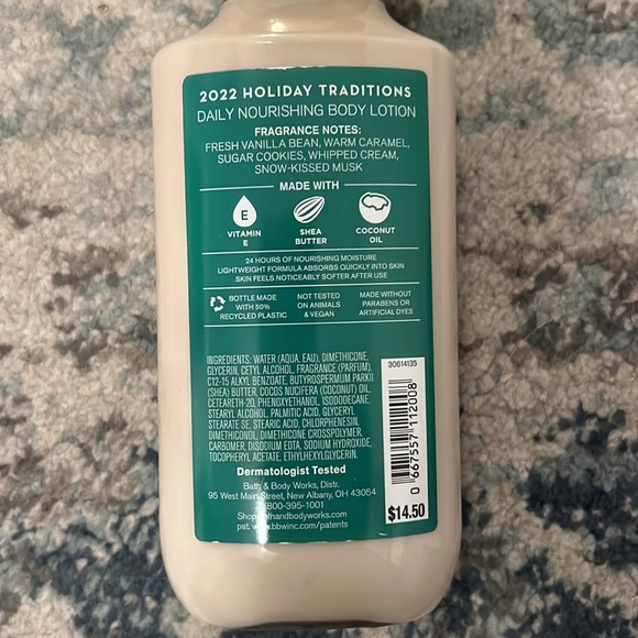 Bath& Body Works Vanilla Bean Noel Daily Nourishing Body Lotion 8 FL OZ / 236mL - Picture 2 of 3